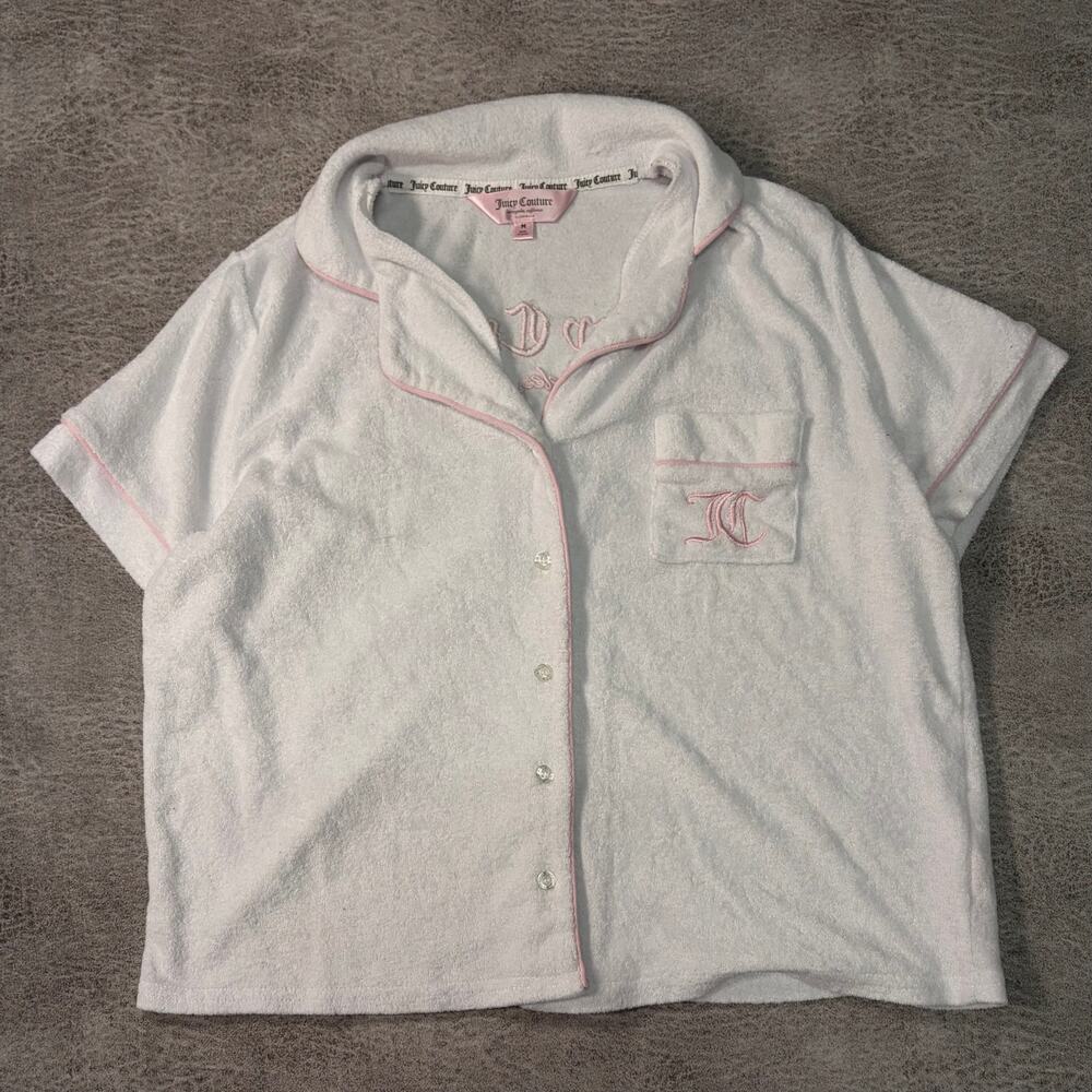 Juicy Couture Terry Cloth Button Up Top